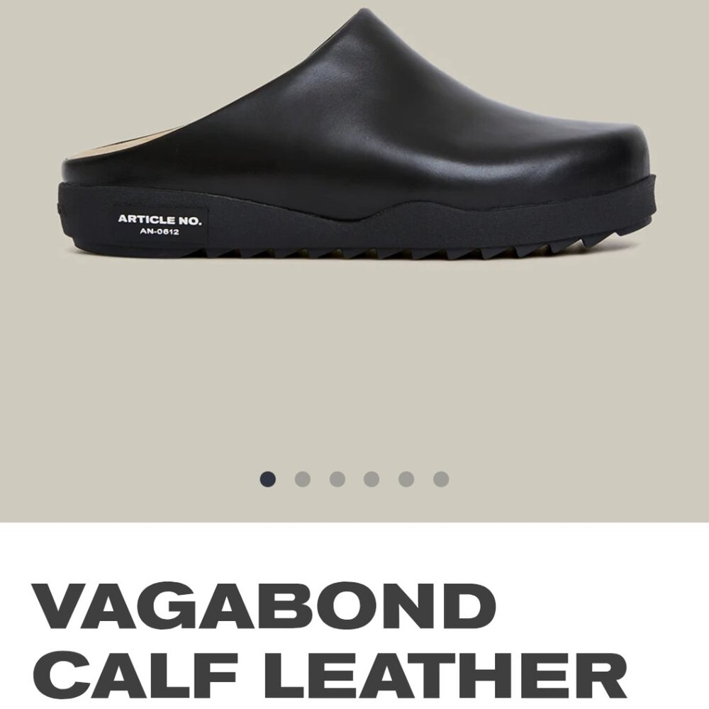 ARTICLE NO. VAGABOND CALF LEATHER BLACK MULE-BLACK sz 6 men or 7 1/2 women